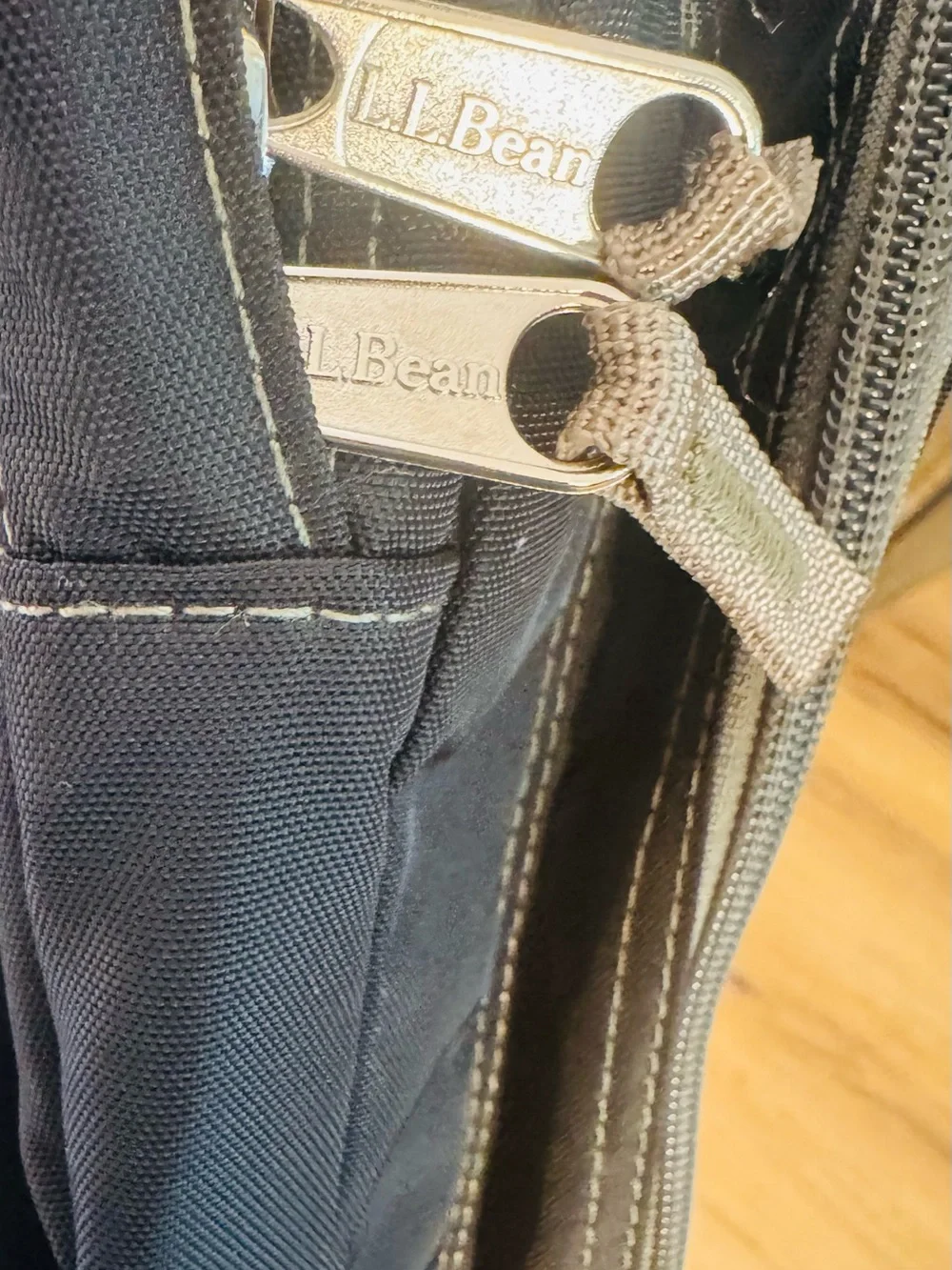 L.L. Bean Black Gray Backpack Bookbag School Travel Laptop Bag - NWT